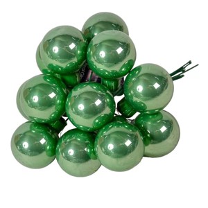 Üveggömb pick 2,5 cm - zsálya zöld - fényes 12 db, Kellékek & szerszámok, Dekorációs kellékek, Üveggömb pick, , MESKA