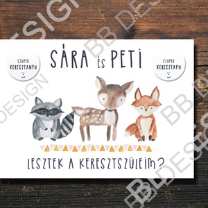 Keresztszülő felkérő lap - Leszel a keresztapukám, leszel a keresztanyukám + apró ajándékkal, Játék & Sport, Baba & babaház, Fotó, grafika, rajz, illusztráció, Papírművészet, Meska