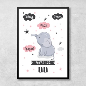 Babaposzter - Emlék poszter - Baba szülinapi poszter, Otthon & Életmód, Kép & Falikép, Dekoráció, Fotó, grafika, rajz, illusztráció, Papírművészet, MESKA