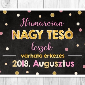 Babaváró fotózáshoz poszter - Kismama fotózás, tesó leszek A3 méret, keret nélkül, Ruha & Divat, Babafotózási ruha és kellék, Babaruha & Gyerekruha, Fotó, grafika, rajz, illusztráció, Papírművészet, Meska