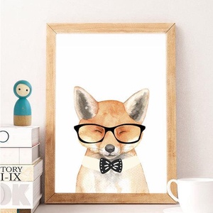 Babaszoba fali dekoráció, vicces hipster állatos - róka, mosómedve, nyuszi, zsiráf fali kép A4 méretben keret nélkül - otthon & életmód - dekoráció - kép & falikép - Meska.hu