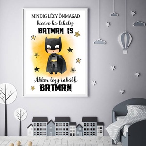 Batman - szuperhős gyerek és babaszoba fali dekoráció, fali kép A3 méretben keret nélkül, Otthon & Lakás, Falra akasztható dekor, Dekoráció, Fotó, grafika, rajz, illusztráció, Papírművészet, Meska