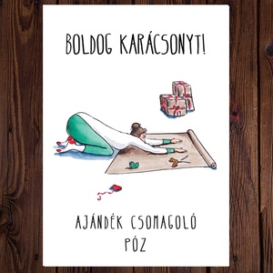 Vicces karácsonyi képeslapok a jóga, sport szerelmeseinek - Boldog Karácsonyt! - Meska.hu