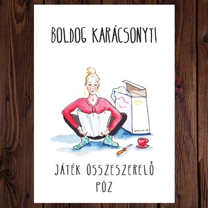 Vicces karácsonyi képeslapok a jóga, sport szerelmeseinek - Boldog Karácsonyt! - karácsony - karácsonyi ajándékozás - karácsonyi képeslap, üdvözlőlap, ajándékkísérő - Meska.hu