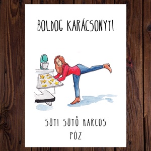 Vicces karácsonyi képeslapok a jóga, sport szerelmeseinek - Boldog Karácsonyt! - karácsony - karácsonyi ajándékozás - karácsonyi képeslap, üdvözlőlap, ajándékkísérő - Meska.hu