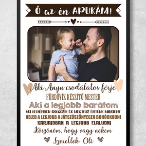 Apák napi ajándék, legjobb apa poszter A4 méretben, keret nélkül, Otthon & Lakás, Dekoráció, Fali és függő dekoráció, Felirat, Fotó, grafika, rajz, illusztráció, Papírművészet, MESKA