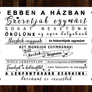 Házi áldás falikép - Ebben a házban - Otthonunk falikép, Otthon & Életmód, Vallás, Házi áldás, Fotó, grafika, rajz, illusztráció, Papírművészet, MESKA