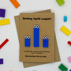 Apák napi vicces, kreatív képeslap eredeti legóval - Apák napja ajándék, legóval képeslap, egyoldalas - otthon & életmód - papír, írószer - Meska.hu