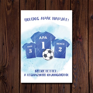 Apák napi focis képeslap - Apák napja ajándék, képeslap, kinyitható, rajongó - otthon & életmód - papír, írószer - Meska.hu