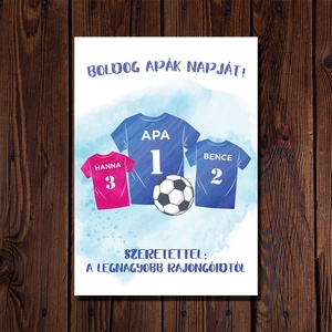 Apák napi focis képeslap - Apák napja ajándék, képeslap, kinyitható, rajongó - otthon & életmód - papír, írószer - Meska.hu