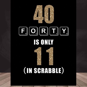 Születésnapi poszter - 40. szülinap, vicces, egyedi poszter, mérföldkő negyvenedik - scrabble, Otthon & Életmód, Dekoráció, Kép & Falikép, Fotó, grafika, rajz, illusztráció, Papírművészet, MESKA
