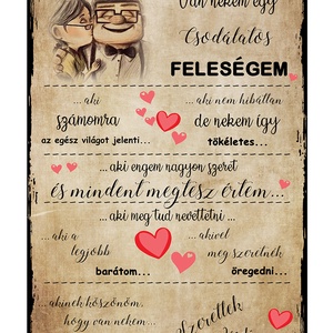 Csodálatos feleség falikép - Szeretem a feleségem falikép, házassági évforduló, karácsony, szülinap, névnap ajándék, Otthon & Életmód, Dekoráció, Kép & Falikép, Poszter, Fotó, grafika, rajz, illusztráció, Papírművészet, MESKA