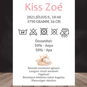 Babaposzter - Emlék poszter - Újszülött poszter, ajándék - otthon & életmód - dekoráció - Meska.hu