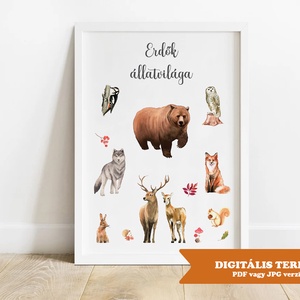Erdők állatvilága - nyomtatható képek, digitális formátumban, e-mailben, Otthon & Életmód, Poszter, Dekoráció, Kép & Falikép, Fotó, grafika, rajz, illusztráció, MESKA
