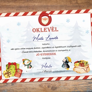 Mikulás oklevél - Névre szóló oklevél a Télapótól A4 méret, Otthon & Lakás, Papír írószer, Képeslap & Levélpapír, Papírművészet, Meska