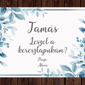 Keresztszülő felkérő lap - Leszel a keresztapukám?, Otthon & Lakás, Papír írószer, Meghívó, Fotó, grafika, rajz, illusztráció, Papírművészet, Meska