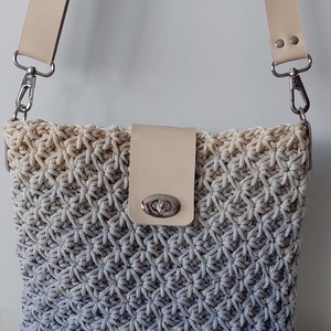 Ombre horgolt táska - táska & tok - kézitáska & válltáska - vállon átvethető táska - Meska.hu