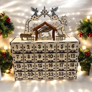 Angyalos Fa Adventi Kalendárium Betlehemes Díszítéssel  24 Fiókos - karácsony - karácsonyi lakásdekoráció - ünnepi asztaldekoráció - Meska.hu