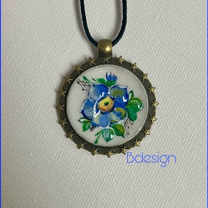 Vadrózsa /kék/, Ékszer, Nyaklánc, Medál, Ékszerkészítés, MESKA