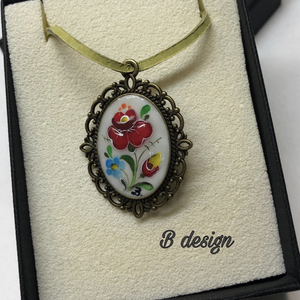 Folk art /kézi festéssel készült medál / - Meska.hu