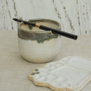 Akvarellfestő szett - organikus mintájú palettával - művészet - festmény - akvarell - Meska.hu