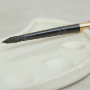 Festőpaletta akvarell festéshez - Félhold - művészet - festmény - akvarell - Meska.hu