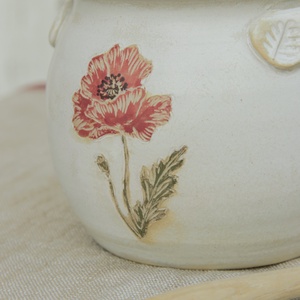 Mézescsupor - pipacs - otthon & életmód - konyhafelszerelés, tálalás - konyhai tárolás - méz & vajtartó - Meska.hu