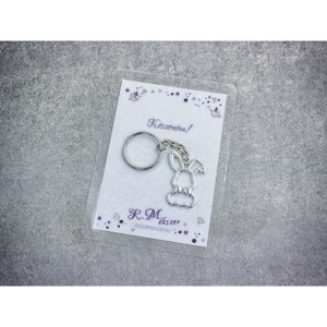 Köszönöm stílusos nyuszi medálos kulcstartó, , , MESKA