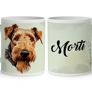 Névvel kérhető - Airedale terrier portré mintás bögre, Otthon & Életmód, Konyhafelszerelés, tálalás, Tálalás, Bögre & Csésze, , MESKA