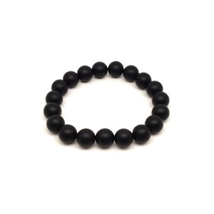 Olajos matt ónix golyós ásvány karkötő 10�11mm, Ékszer, Karkötő, Ásványkarkötő, , MESKA