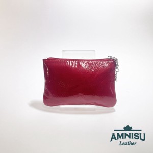 Piros gyűrt lakk ívelt egy cipzáras kulcstartó C5009 - táska & tok - kulcstartó & táskadísz - kulcstartó - Meska.hu