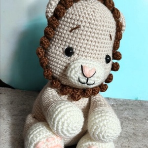 Horgolt kisoroszlán - játék & sport - plüssállat & játékfigura - oroszlán - Meska.hu