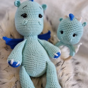 Horgolt sárkány - játék & sport - plüssállat & játékfigura - plüss sárkány - Meska.hu