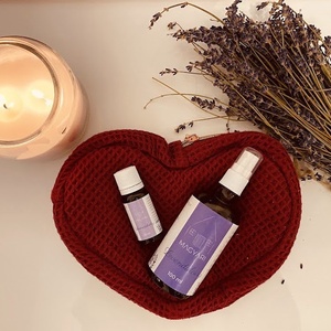 Szív alaku neszeszer, levendulás nyugalom termékekkel - táska & tok - neszesszer - Meska.hu