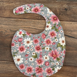 Vízhatlan virágos baba, kisgyermek előke, Baba - mama, Szoptatási, etetési kellékek, Partedli, előke, Varrás, MESKA