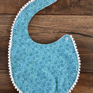 Vízhatlan kék csillagos baba, kisgyermek előke - Meska.hu