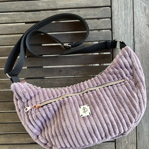 Félhold alakú puha kord táska, Táska & Tok, Kézitáska & válltáska, Vállon átvethető táska, Varrás, MESKA