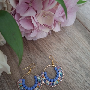 Miyuki gyöngyökből készült fülbevaló  - ékszer - fülbevaló - fülékszer - Meska.hu