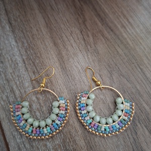 Miyuki gyöngyökből készült fülbevaló  - ékszer - fülbevaló - fülékszer - Meska.hu