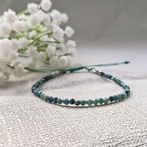 Kék turmalin karkötő - ékszer - karkötő - gyöngyös karkötő - Meska.hu