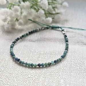Kék turmalin karkötő - ékszer - karkötő - gyöngyös karkötő - Meska.hu