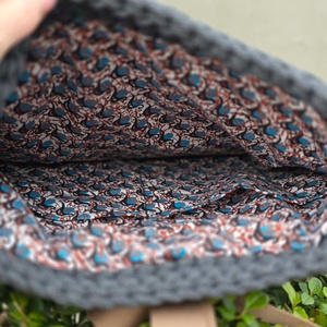 Horgolt rolltop hátizsák � antracitszürke, bélelt, két belső zsebbel - táska & tok - hátizsák - roll top hátizsák - Meska.hu