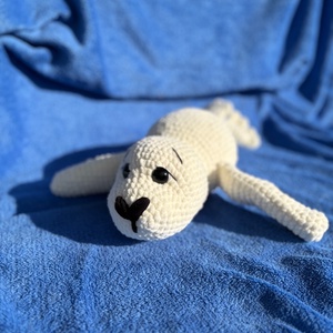Horgolt fóka � pihe-puha zsenília amigurumi, két méretben - játék & sport - plüssállat & játékfigura - más figura - Meska.hu