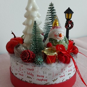 Hóemberes karácsonyi doboz asztaldísz - karácsony - adventi díszek - adventi asztaldísz - Meska.hu