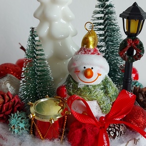 Hóemberes karácsonyi doboz asztaldísz - karácsony - adventi díszek - adventi asztaldísz - Meska.hu