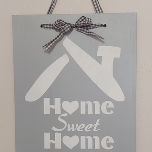 Home Sweet Home szürke ajtódísz - Meska.hu