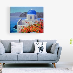 Görögország, Santorini, akril festmény, falikép - művészet - festmény - akril - Meska.hu