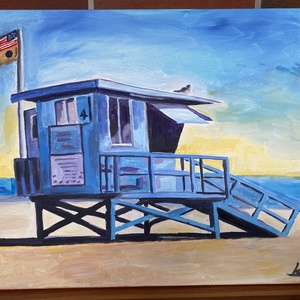Malibu Beach-Kalifornia USA-akril festmény, falikép, Művészet, Festmény, Akril, Festészet, MESKA