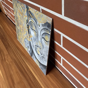 Buddha arany bambusszal-akril festmény kasírozott vászonra - otthon & életmód - dekoráció - kép & falikép - vászonkép - Meska.hu