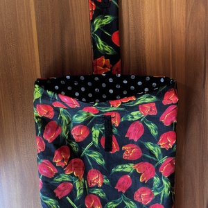 Könyvtok, könyvvédő tulipános-pöttyös - könyv & zene - könyvtok - Meska.hu
